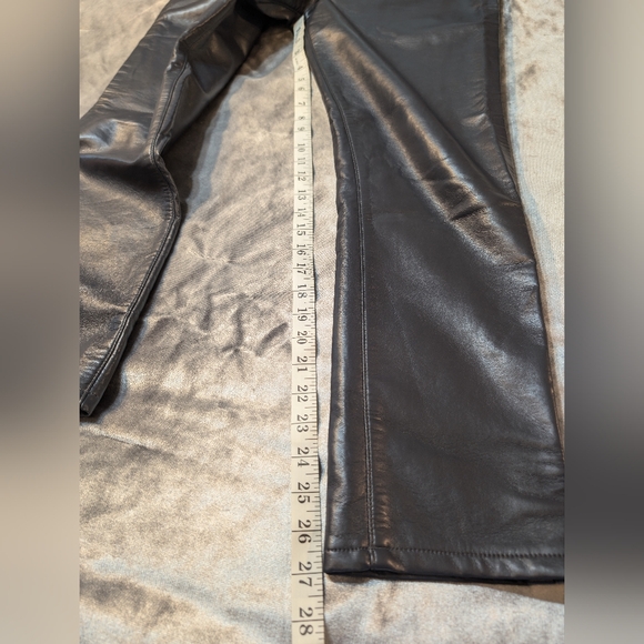 Agolde Recycled Leather Pants Womens 29 90s Pinch High Waist Charcoal Grey - Picture 3 of 11